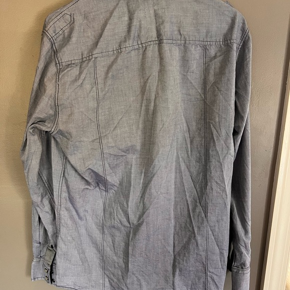 7 Diamonds Gray Button-Up Shirt - Size M - Picture 3 of 3